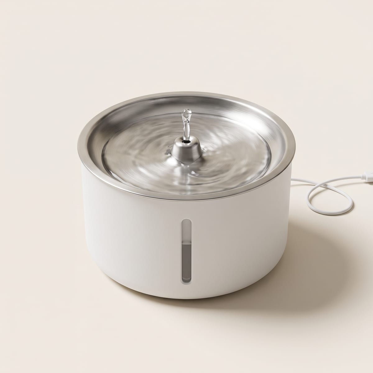 Fuente para gatos de acero inoxidable